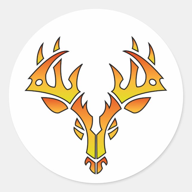 Autocollants Tribal Deer (feu) (Devant)