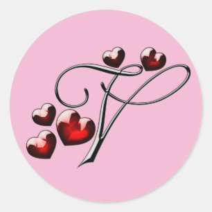 autocollants v initiaux monogramme