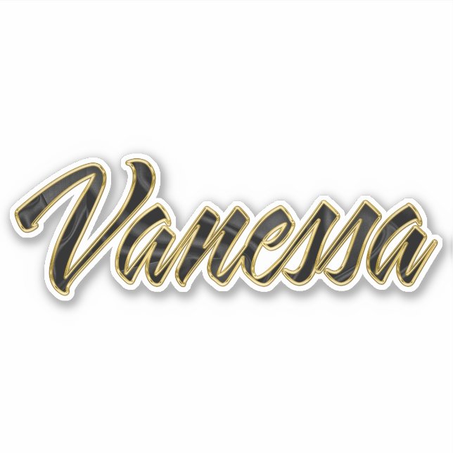 Autocollants Vanessa black gold lettering (Devant)