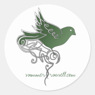 Autocollants verts d'oiseau