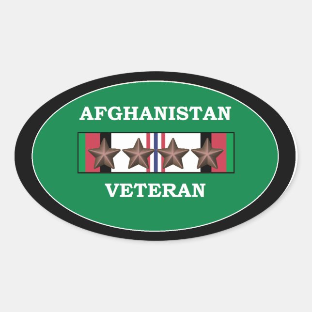 Autocollants vétérans de l'Afghanistan Oval 4 ACS (Devant)
