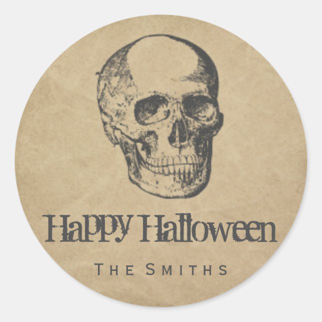 Autocollants vintages crâne (Devant)