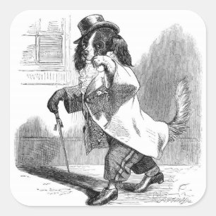 Autocollants vintages de chien de monsieur