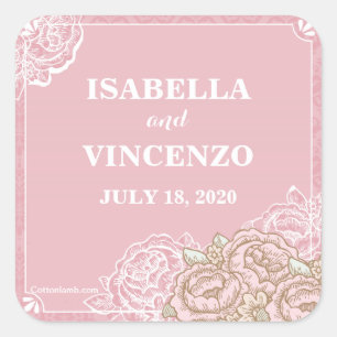 Autocollants vintages de roses de chou