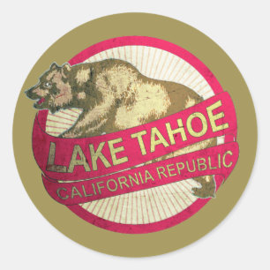 Autocollants vintages d'ours du lac Tahoe la