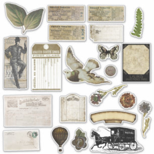 Autocollants vintages pour scrapbook Ephemera Vint