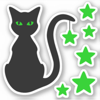 Autocollants vinyle Black Cat Stars