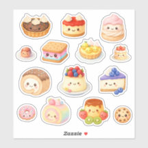 Autocollants vinyle de desserts Kawaii
