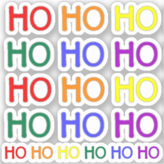 Autocollants vinyles Ho Ho Ho arc-en-ciel