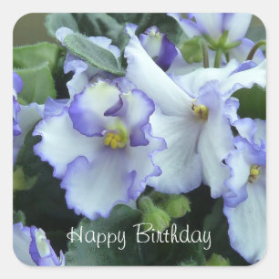 Autocollants violets de joyeux anniversaire