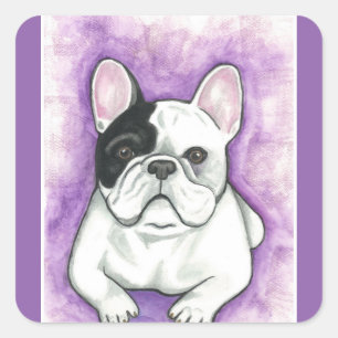Autocollants violets pour chien taureau français
