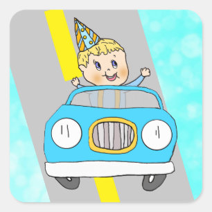 Autocollants Voiture et Petit Garçon