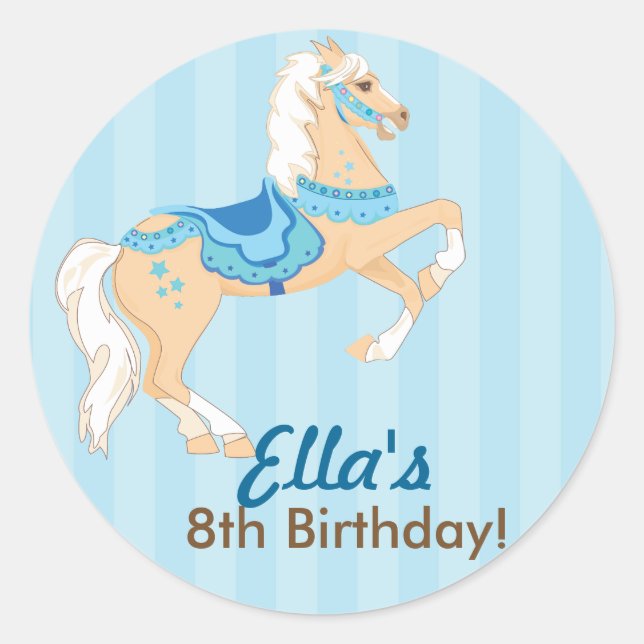 Autocollants Western Cowgirl Horse Birthday Party (Devant)