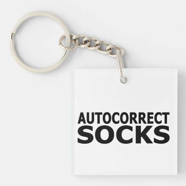 Autocorrect Socks Keychain (Front)