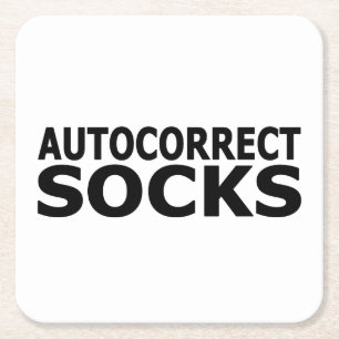 Autocorrect Socks Square Paper Coaster