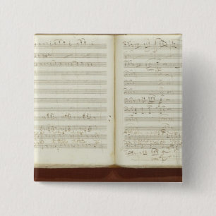 Autograph copy of 'The Magic Flute' 2 Inch Square Button