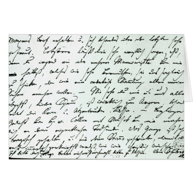 Autograph letter from Franz Schubert (Front Horizontal)
