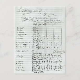 Autograph Score of Act III Postcard