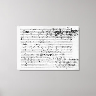 Autograph score sheet for the Trio mi bemol opus Canvas Print