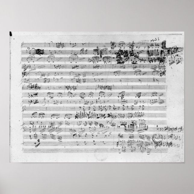 Autograph score sheet for the Trio mi bemol opus Poster (Front)