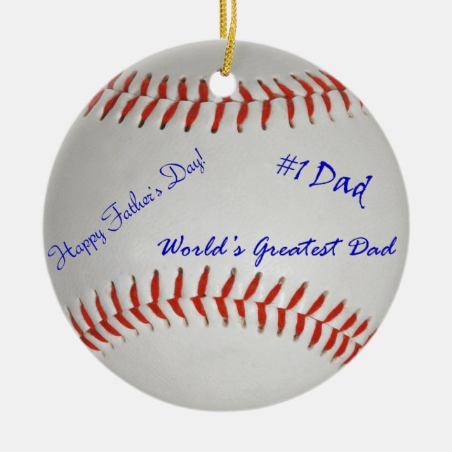 Autographed Baseball Ceramic Ornament (Front)