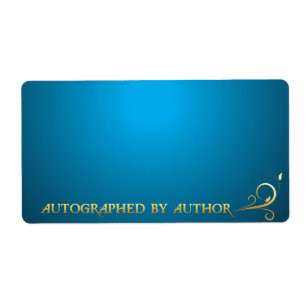 Autographed by Author Gold on Blue
