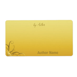 Autographed by Author Gold Swirl Label