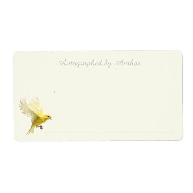 Autographed by Author | Yellow Finch Bookplate (Front)