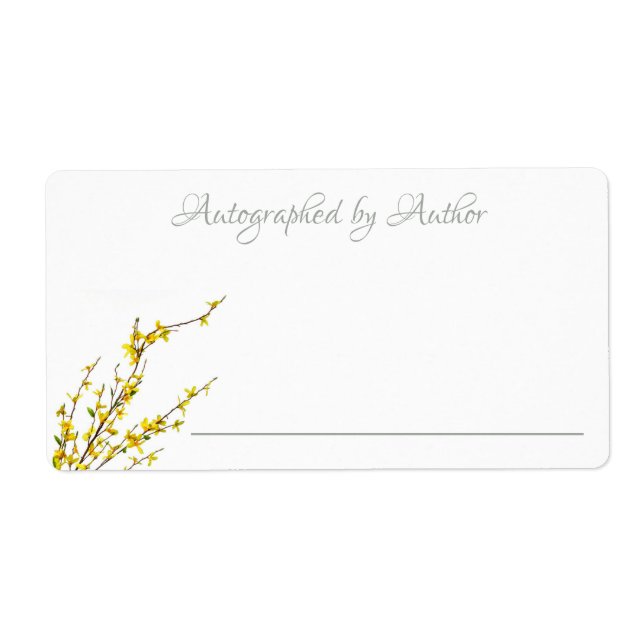 Autographed by Author | Yellow Flowers Bookplate (Front)
