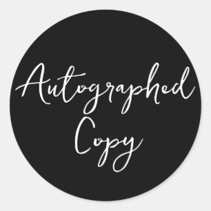 Autographed Copy Black Script Sticker