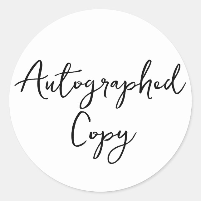 Autographed Copy Minimalist Script Sticker (Front)