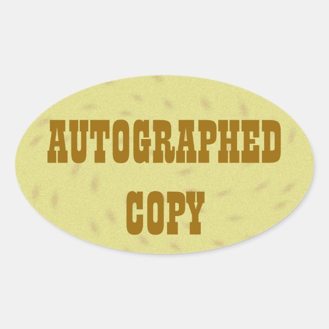 Autographed Copy - Oval Stickers (#6) (Front)