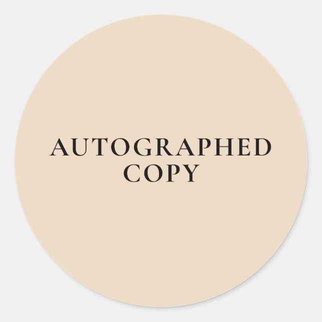 Autographié Copier Sticker Beige (Devant)