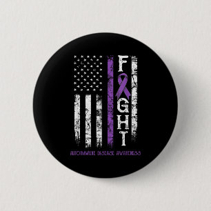 Autoimmune disease warrior us flag Artwork 2 Inch Round Button