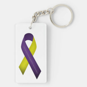 Autoimmune Hepatitis Awareness Purple Yellow Keychain