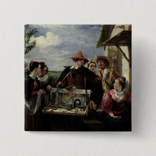 Autolycus, scene from 'A Winter's Tale', 1836 (oil 2 Inch Square Button