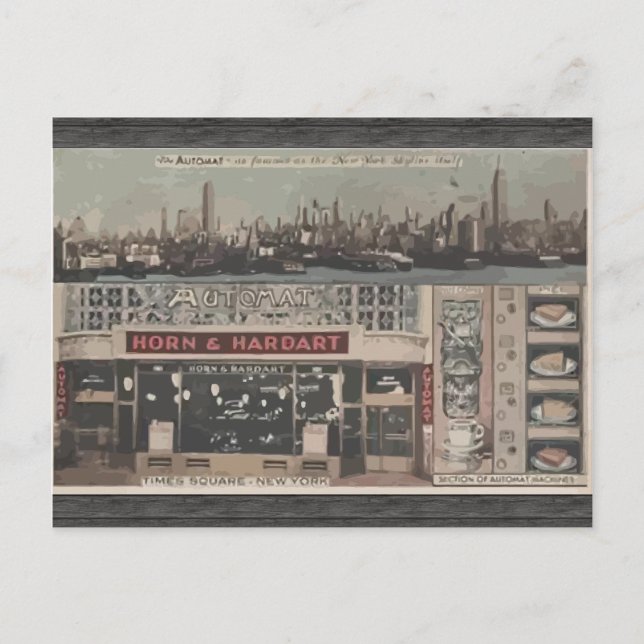 Automat Horn & Hardart Time Square New York, Vinta Postcard (Front)
