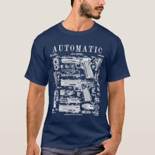 Automatic Pistol Handgun Firearm Vintage Gun Paten T-Shirt