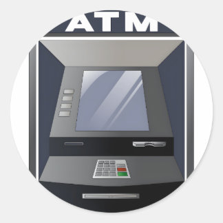 Automatic Teller Machine Atm Classic Round Sticker