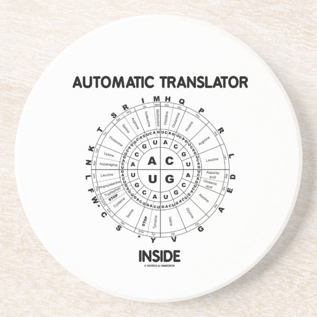 Automatic Translator Inside (RNA Codon Wheel) Coaster (Front)