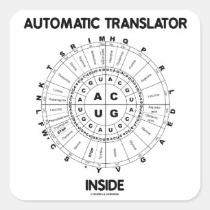 Automatic Translator Inside (RNA Codon Wheel) Square Sticker