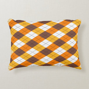 Automne À damiers Coussin Motif d'art
