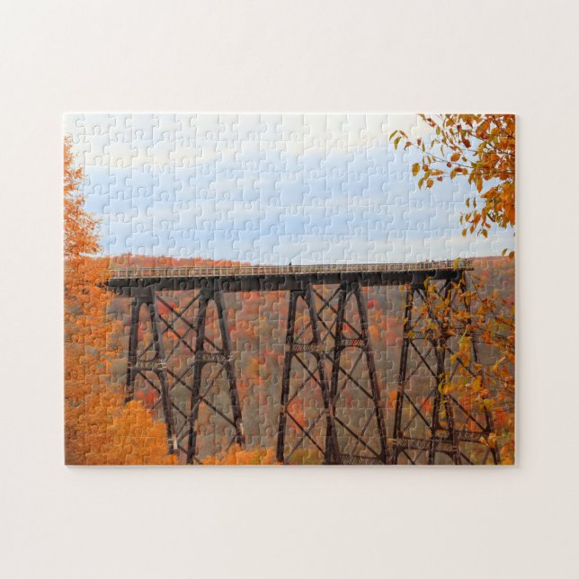 Automne À Kinzua Bridge Famille Fun Time Puzzle (Horizontal)