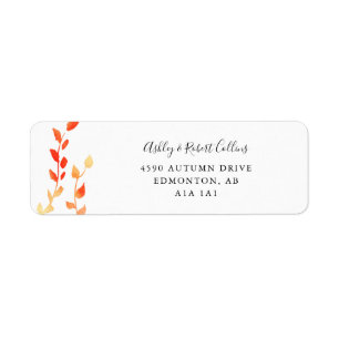 Automne Aquarelle Feuille Foliage Mariage Chic