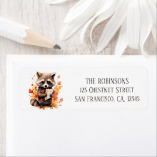 Automne Aquarelle Raccoon - Adresse de retour