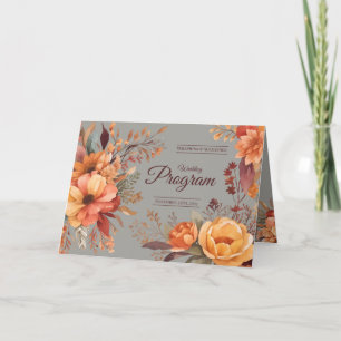Automne Aquarelle Russe mariage floral Programme