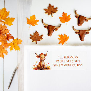 Automne Aquarelle Texas Longhorn Calf