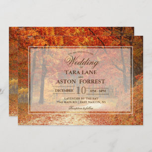 Automne Arbre d'automne Faire-part de mariage rust