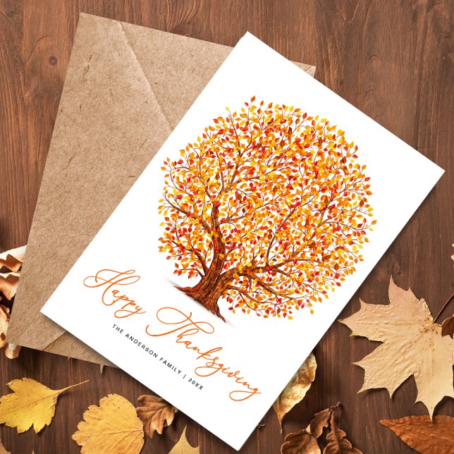 automne arbres bon thanksgiving carte de vacances (Créateur téléchargé)