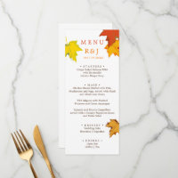 Automne Automne automne dans l'amour Menu Mariage